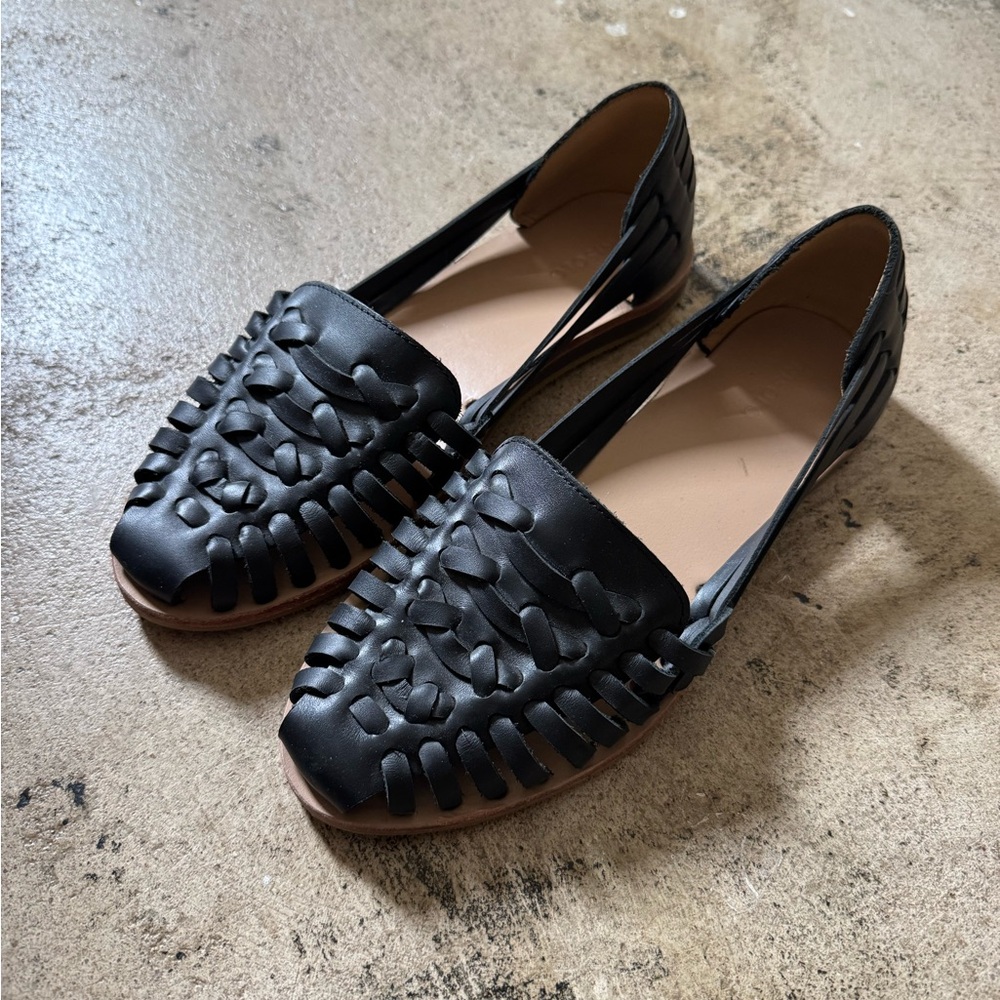 Nisolo Black Huarache Sandal Women's Flats